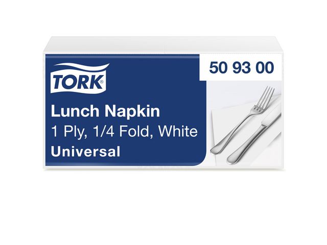 Tork Servett 1/4-vikt 1-lagers vit, fp om 500 st