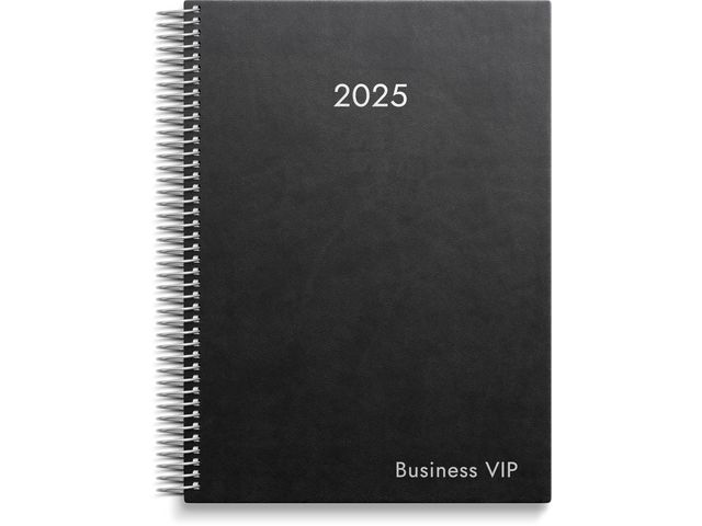 Burde Kalender 2025 Business VIP svart konstläder, st