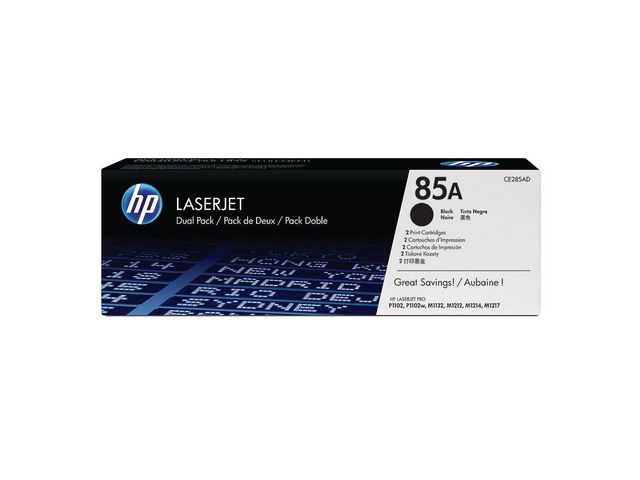 HP Toner CE285AD 85A 3,2K Svart 2/FP, fp om 2 st
