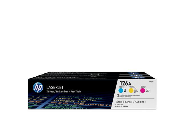HP Toner CF341A 126A 3K CMY 3/FP, fp om 3 st