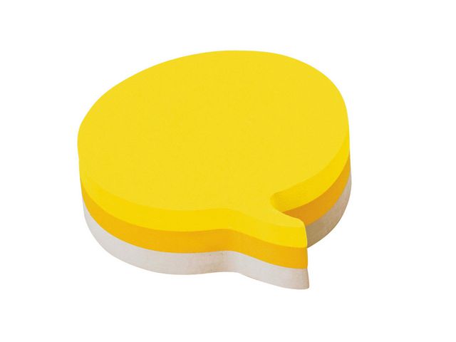 Post-it® Sticky-notislappar formade som pratbubblor, 70 x 70 mm, gula och vita, 225 blad, 2007-SP, block om 225 blad