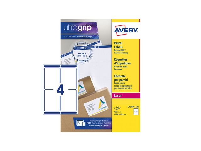 AVERY Zweckform Etikett UltraGrip 99,1x139mm 400/FP, fp om 400 st