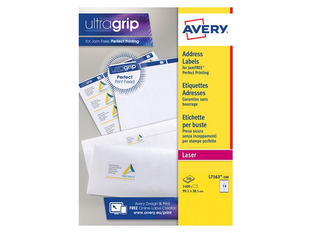 AVERY Zweckform Etikett UltaGrip 99,1x38,1mm, fp om 1400 st
