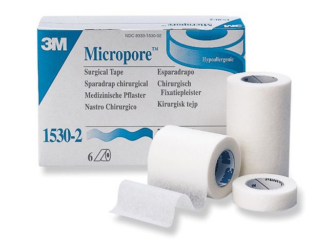 MICROPORE Vit u hållare 2,5cmx9,1m 1, fp om 12 st