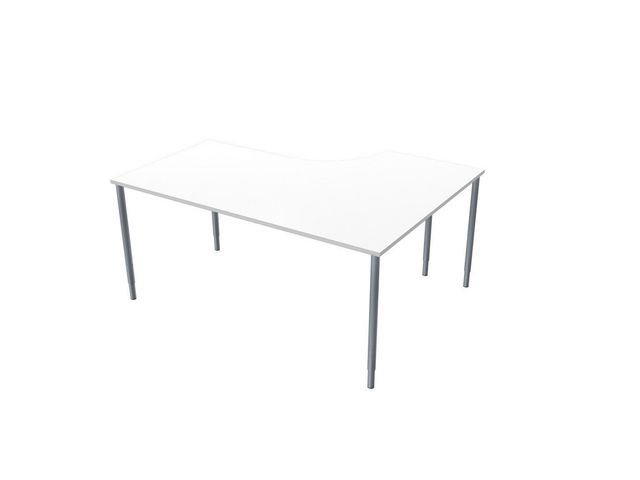 LANAB DESIGN Skrivbord Vänster 160x120cm vitlaminat/grå, st