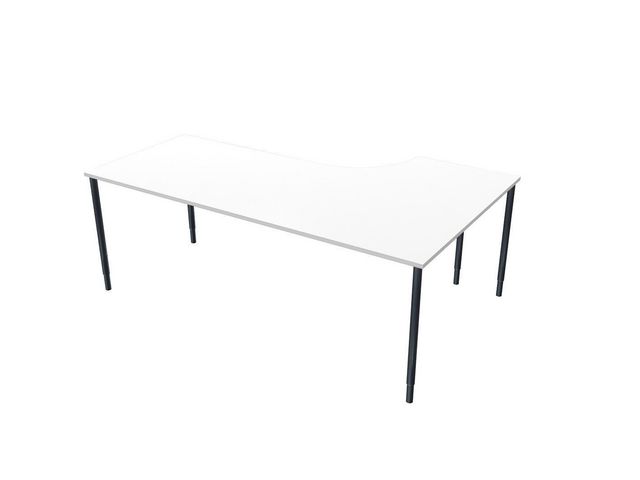 LANAB DESIGN Skrivbord Vänster 200x120cm vitlaminat/svart, st