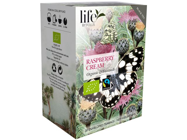 life BY FOLLIS Te Hallon grädde, fp om 20 st