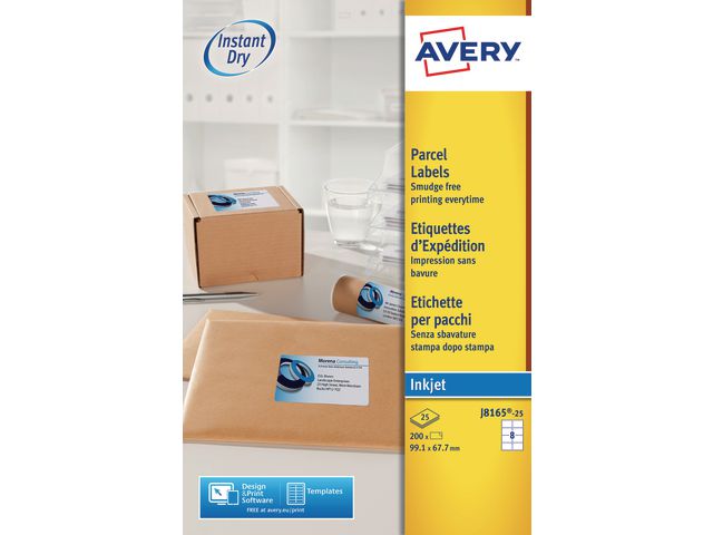 Avery Etikett QuickDry 99,1x67,7mm, fp om 200 st