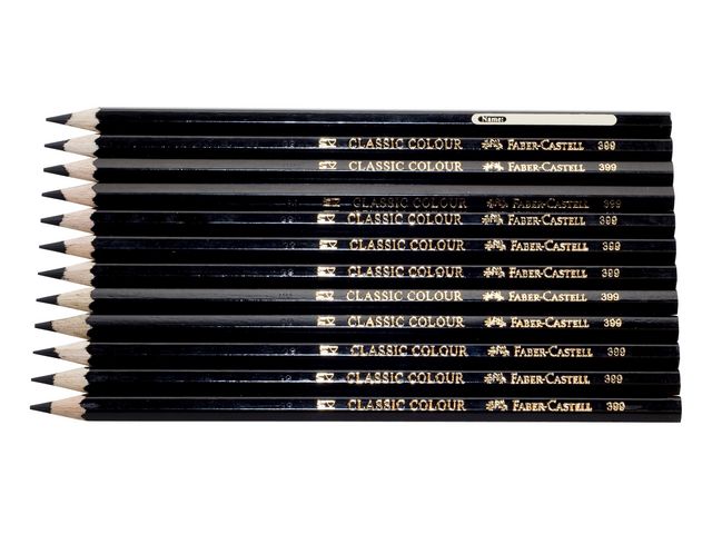 Faber-Castell Färgpenna, Classic, sexkantig pennkropp, svart, fp om 12 st