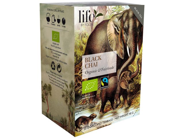 life BY FOLLIS Te Svart chai, fp om 20 st