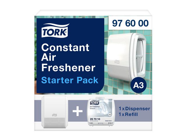 Tork Dispenser A3 luktförbättrare och refill starter pack vit, st