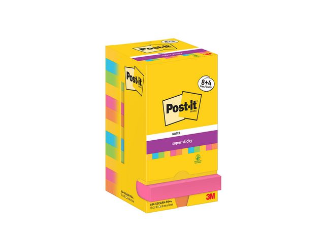 Post-it® Notes SS 76x76mm Carnival, fp om 12 st