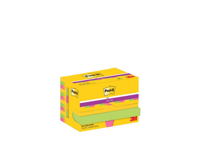 Post-it® Notes SS Carnival 47,6x47,6mm, fp om 12 st