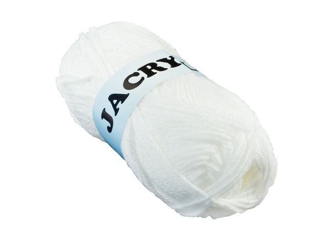 Akrylgarn 50g vit, st