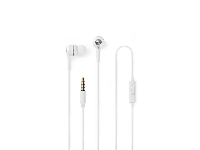 NEDIS Hörlur+Mic HPWD2020WT In-ear, st