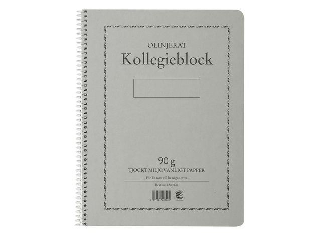 Kollegieblock A4 90g 70 blad olinjerad Träfritt papper, st