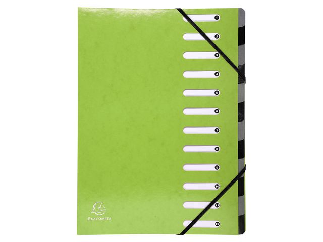 Exacompta Sorteringsmapp PP 12-flik lime, st