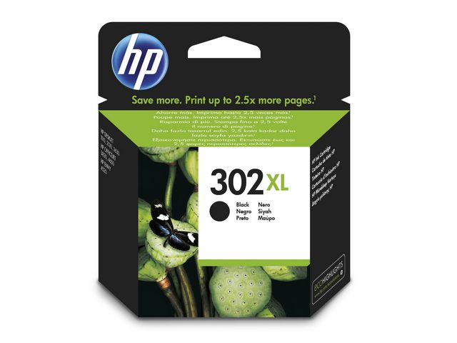 HP Bläckpatron 302XL (F6U68AE), svart, singelpack, hög kapacitet, st