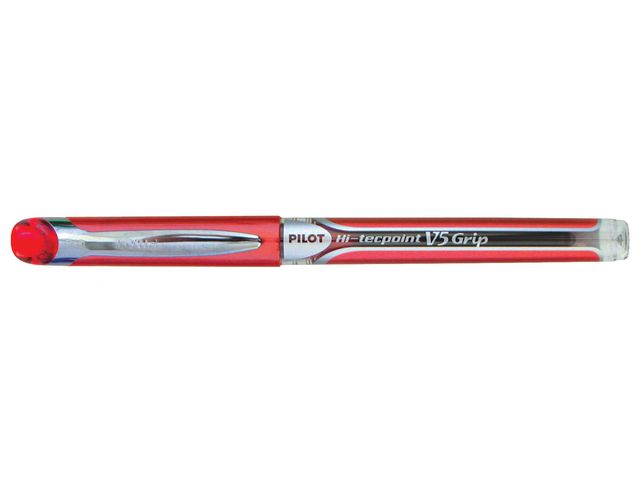 Pilot Bläckkulpenna, Hi-Tecpoint V5 Grip, extra tunn spets på 0,5 mm, röd, st