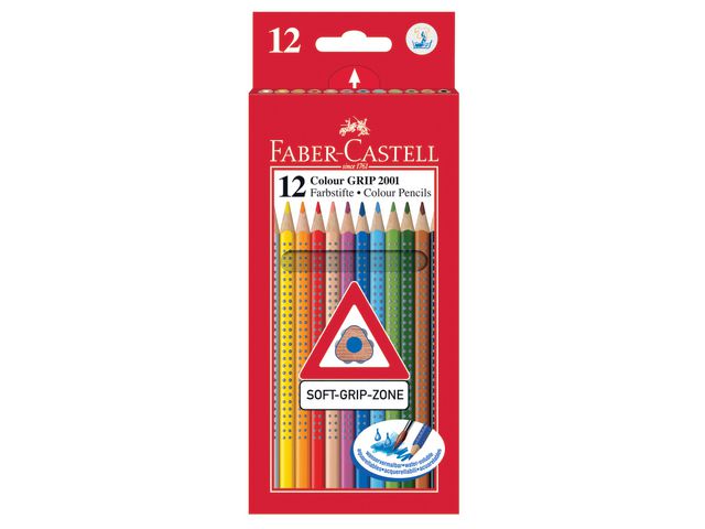 Faber-Castell Färgpenna Colour Grip 2001, etui 12 st