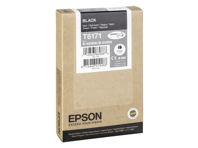 Epson Bläckpatron, T6171, DURABrite Ultra, hög kapacitet, svart, singelförpackning, C13T617100, st