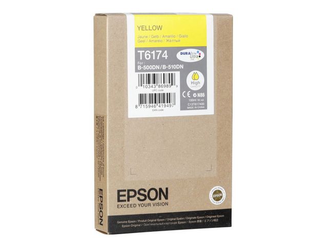 Epson Bläckpatron, T6174, DURABrite Ultra, hög kapacitet, gul, singelförpackning, C13T617400, st