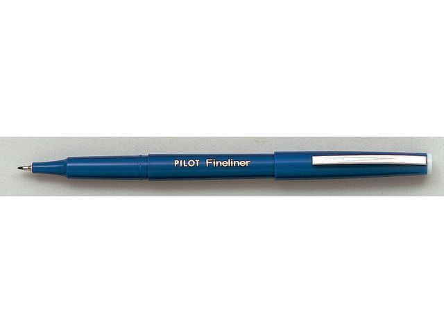 Pilot Fineliner, tunn spets, blå pennkropp, blått bläck, st