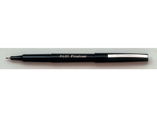 Pilot Fineliner, tunn spets, svart pennkropp, svart bläck, st