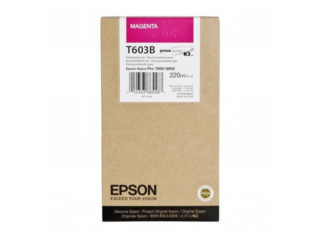 Epson Bläckpatron, T603B, UltraChrome, hög kapacitet, magenta, singelförpackning, C13T603B00, st