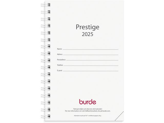 Burde Kalender 2025 Prestige refill, st