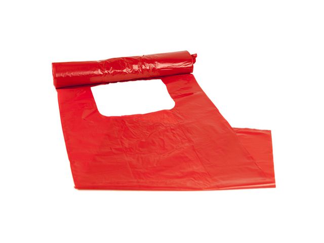 Plastsäck LD 30L 30my röd, rulle om 25 st