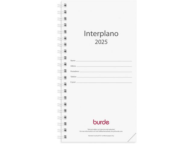 Burde Kalender 2025 Interplano refill, st