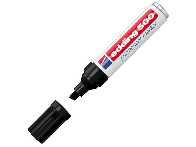 edding Märkpenna Permanent 500 med snedskuren spets, 2 - 7 mm, svart, st