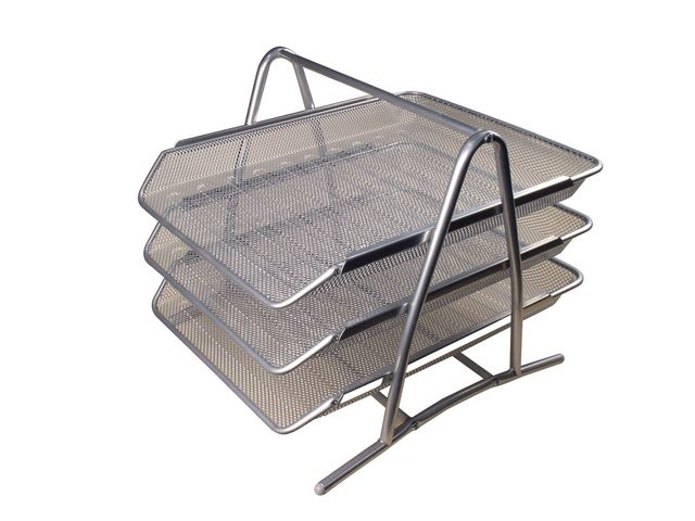 Brevkorg metall 3-fack silver, st