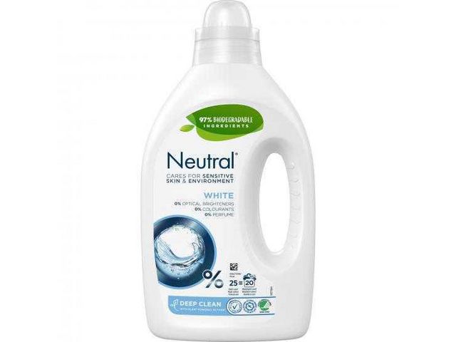 Neutral Tvättmedel White flytande 1L, flaska om 1 l