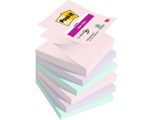 Post-it® Notes Supersticky Z-blad Soulful 76x76mm, fp om 6 st
