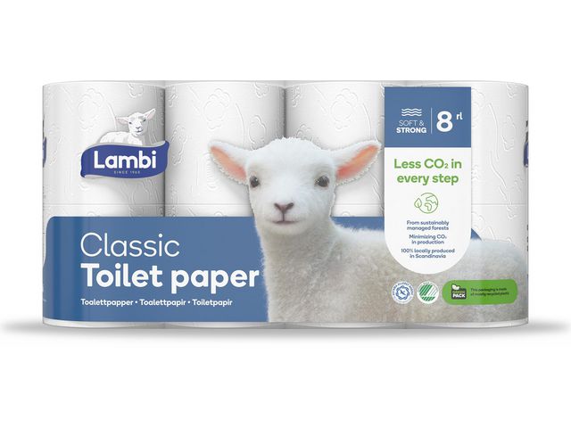 Lambi Toalettpapper Classic, krt. om 5 x 8 st