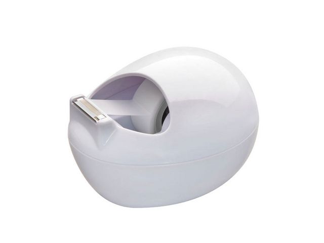 Scotch® Karim Rashid-designad skrivbordstejphållare, C36, stenformad, vit + Magic™-tejp, 19 mm x 7,5 m, genomskinlig, st