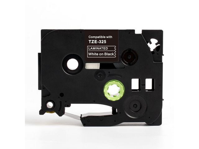 Tape 9mm TZe-325 Vit på Svart, st