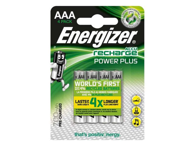 Energizer Batteri Laddbar P-P AAA, fp om 4 st