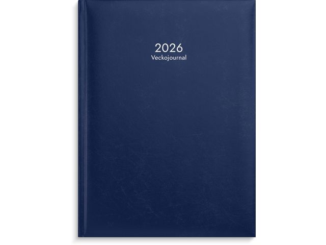 Burde Kalender 2026 Veckojournal blått konstläder, st