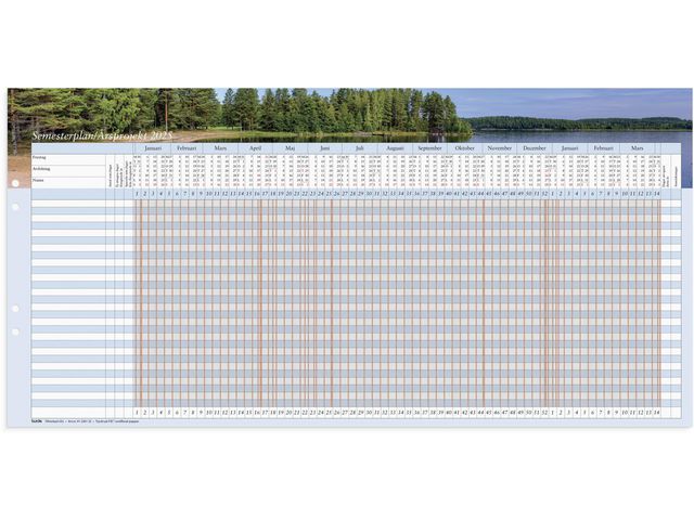 Burde Väggkalender 2025 Semesterplan/Årsprojekt 5/fp, fp om 5 st