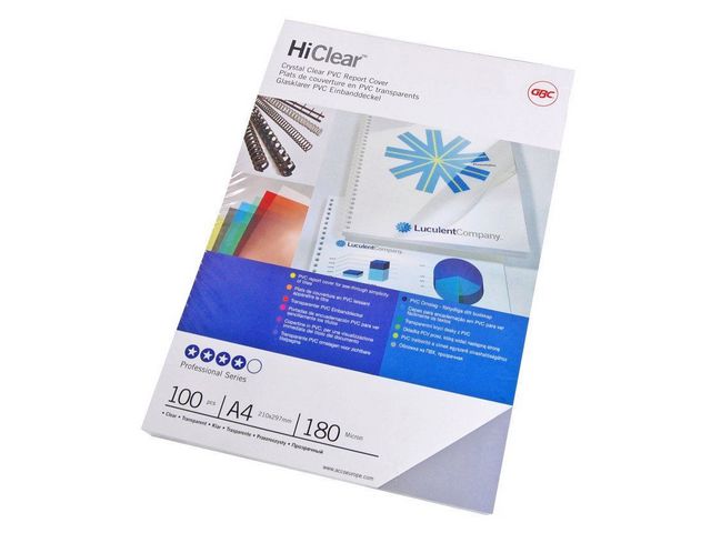GBC Plastomslag A4 0,15mm PVC klar, fp om 100 st