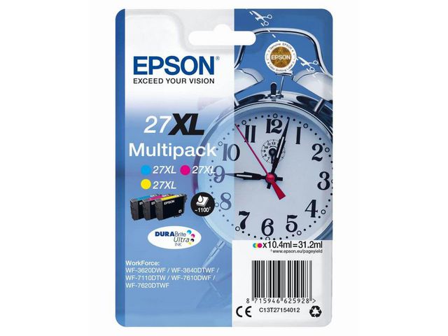 Epson Bläckpatron EPSONC13T27154012 XL CMY3/FP, kort 1 st