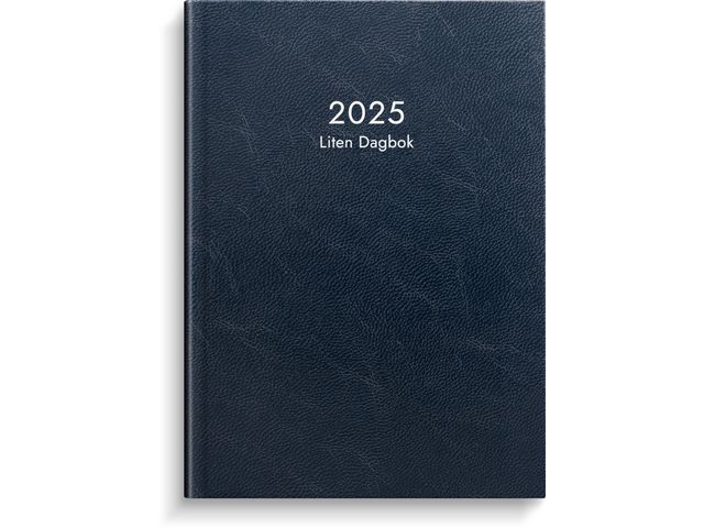 Burde Kalender 2025 Liten Dagbok blått konstläder, st