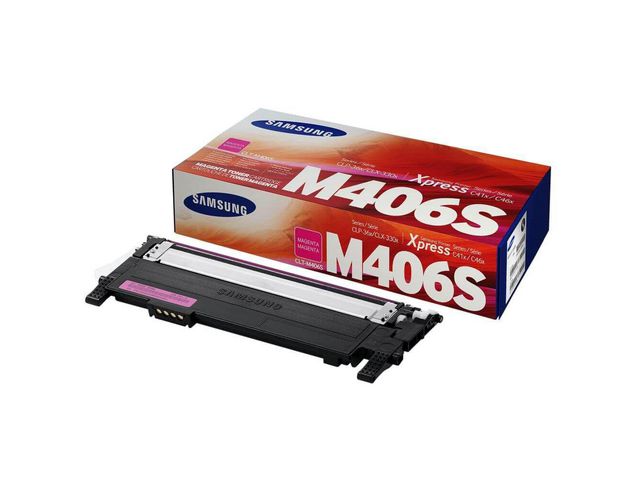 Samsung Toner, CLT-M406S, magenta, singelförpackning, SU252A, st