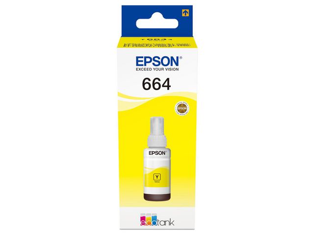 Epson Bläckrefill, C13T664440, T6644, gul, singelförpackning, st