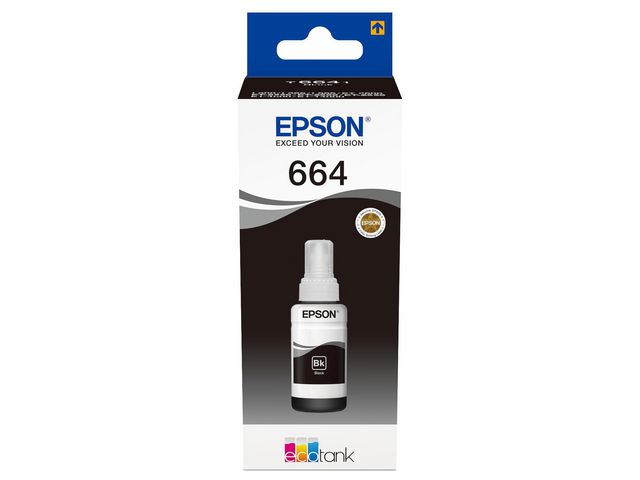 Epson Bläckrefill, C13T664140, T6641, svart, singelförpackning, st