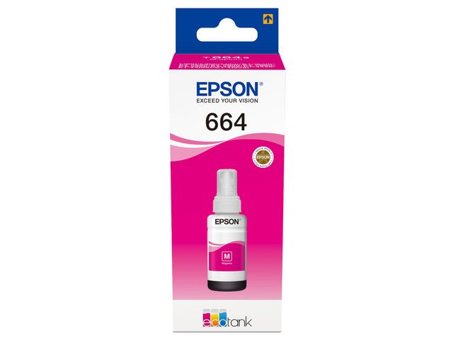 Epson Bläckrefill, C13T664340, T6643, magenta, st