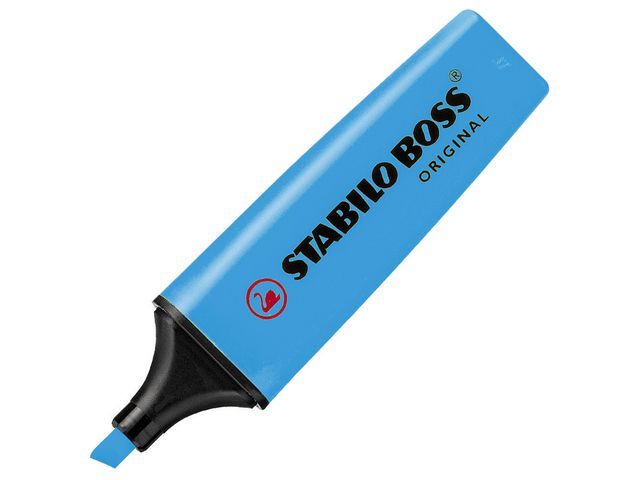 STABILO Överstrykningspenna BOSS Original blå snedskuren spets 2+5mm, st